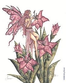 Pink Summer Lily Fairy Sticker