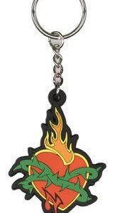 Tattoo Art Flaming Heart Keychain