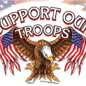 Support Our Troops American Flag Sticker
