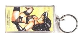 Pin-up Black Lace Bettie Page Keychain