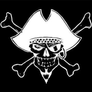 Pirates Jolly Roger Rub-on Skull Sticker