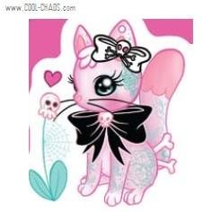 Tattoo Girl Pink Kitty Sticker