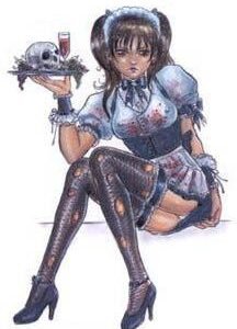 Gruesome Waitress Goth Girl Sticker