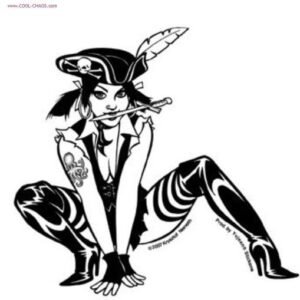 Sexy Pirate Pin-up Girl Sticker