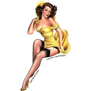 Retro Pin-up Girl Sticker #1 Rose