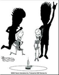 Beavis and Butthead Sticker #3 Skeleton Headbangers