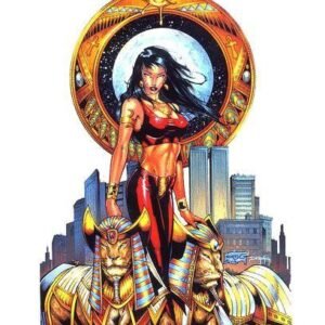 Lioness Egyptian Princess Pin-up Sticker