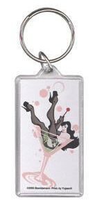 Pin-up Girl Cartoon Dirty Martini Keychain