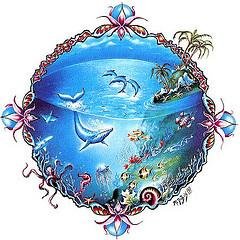 Tropical Marine Life Whale Sticker