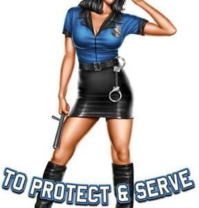 Hot Lady Cop Pin-up Girl Sticker