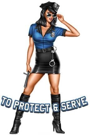 Hot Lady Cop Pin-up Girl Sticker