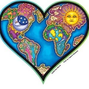 Earth Heart Planet Sticker