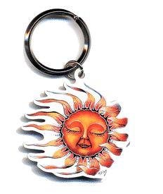 Sleeping Sun Whimsical Keychain