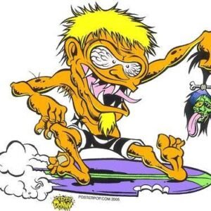 Dirty Donny Art Surf Fiend Surfing Sticker