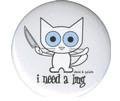 Need a Hug Kitty Cat Button