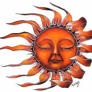 Sleeping Sun Whimsical Sun Celestial Sticker