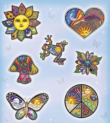 Dan Morris Hippie Peace Cell Phone Stickers
