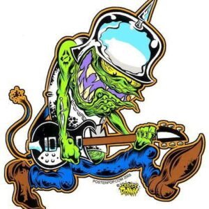 Dirty Donny's Helmet Bucket Head Monster Guitar Sticker
