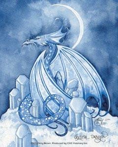 Crystal Blue Moon Dragon Sticker