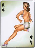 Aces of Spades Pin-up Postcard